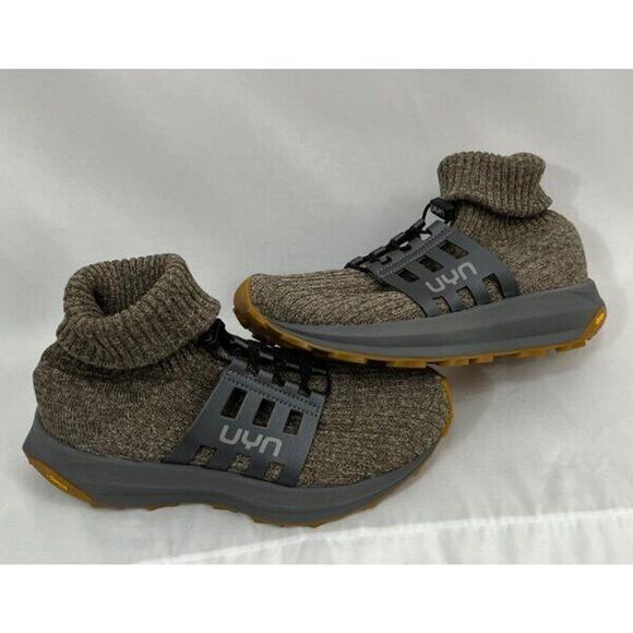 UYN Sz 39 8 Uynner Womens Brown Taupe Booties Hero Shoes Merino Wool Vibram Sole - Picture 6 of 15